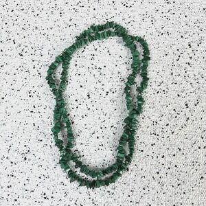 Malachite Chip‎ Necklance Infinity Single Strand 34" Length Green